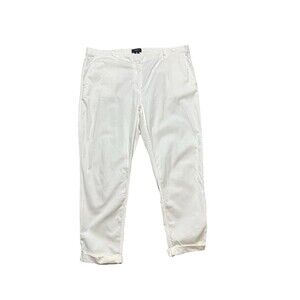 Theory Casual Pants Womens 16 Roll Up White Lagenlook Minimalist Office Trousers